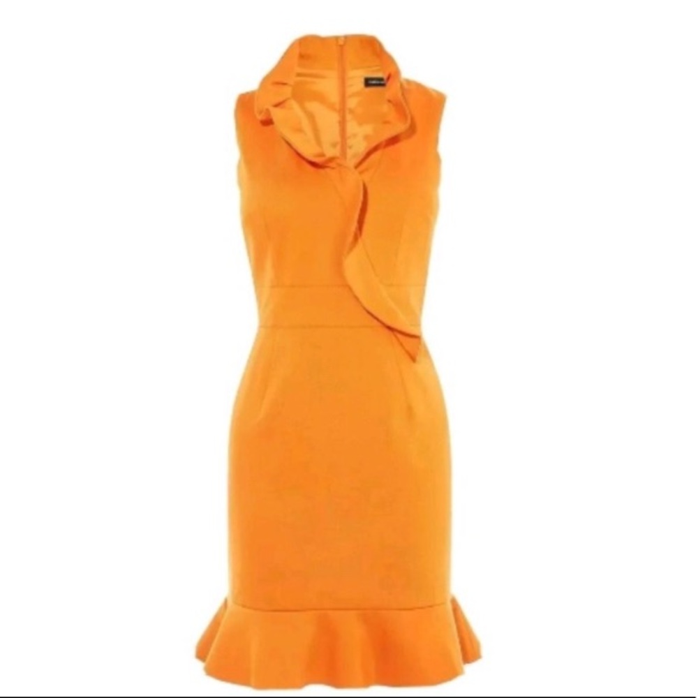 Karen Millen signature body hugging orange dress